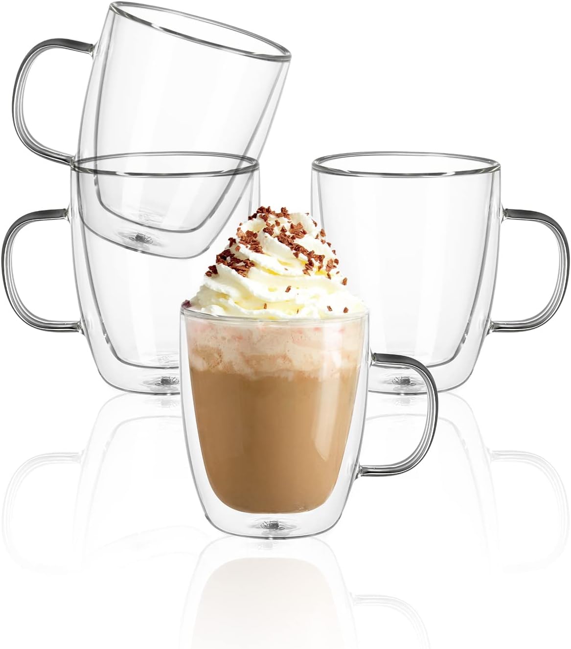 Double Wall Glass Coffee Mugs, Insulated Coffee Mugs, Coffee Mugs -Set of 2 (12.5 oz) Double Wall Glass Coffee Mugs, Insulated Coffee Mugs, Coffee Mugs -Set of 2 (12.5 oz)